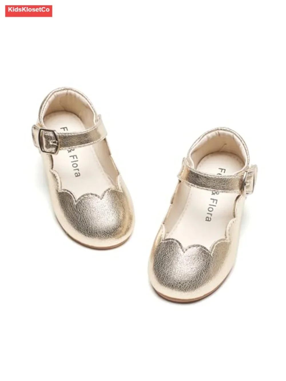 Girls Mary Jane Flats Dress Shoes with Hook & Loop Closure